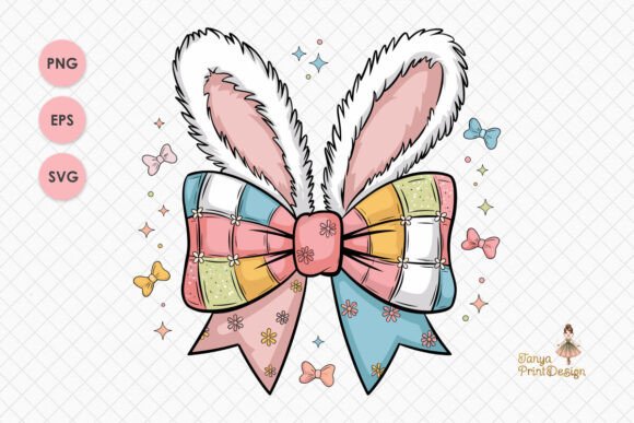 Download Bunny Ears with Bow Easter Clipart PNG - Premium Resources