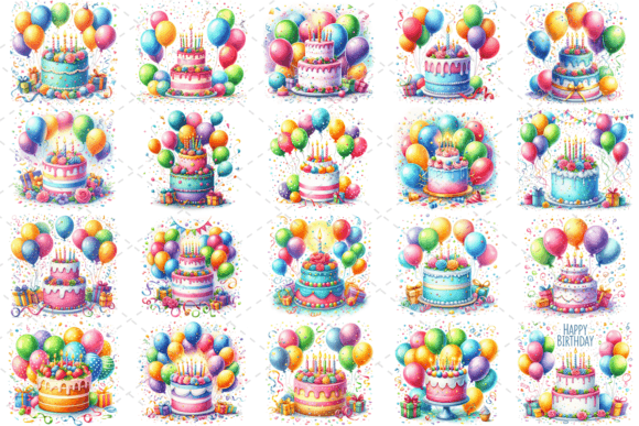 Download 20 Watercolor Birthday Cake Bundle - Cake bundle Collection